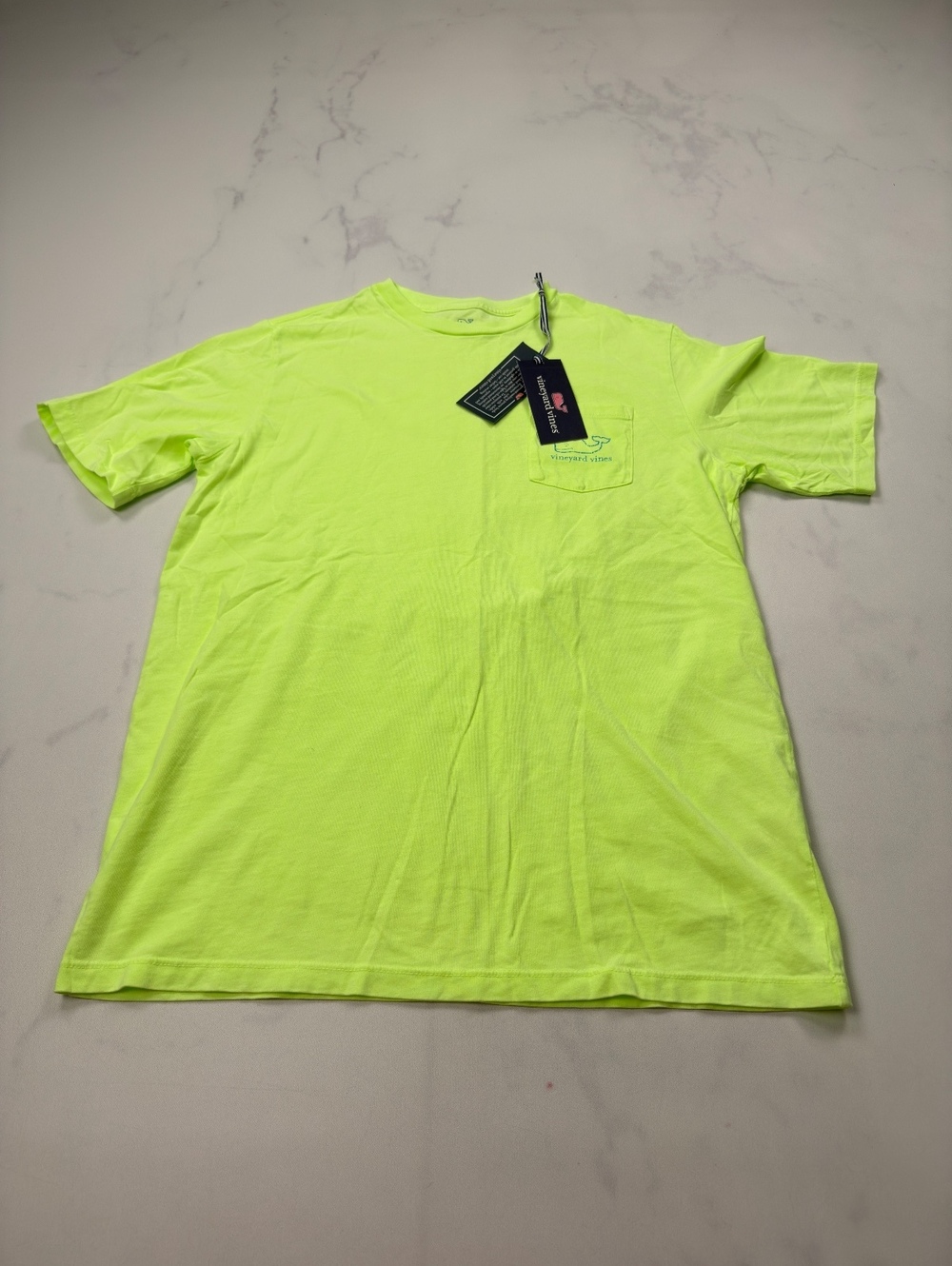 Vineyard Vines T-Shirt Neon Graphic Whale Logo - Boys XL